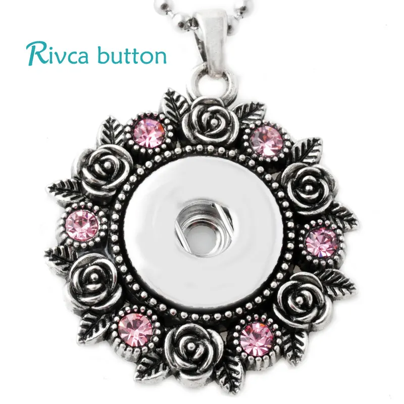 P00638-8 Wholesale Mix Necklace Female's Sweater Fit 18mm Rivca Snap Button Retro snap button Pendant | Украшения и