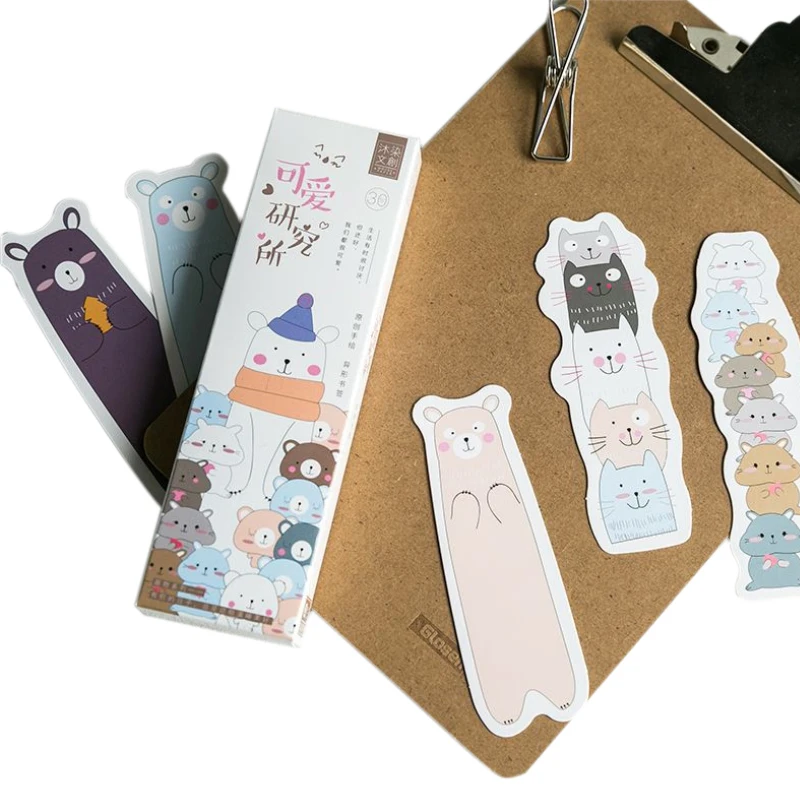 

10packs/lot lovely cartoon animal series handmade paper bookmarks office and school supplier stationery papelaria wholesale