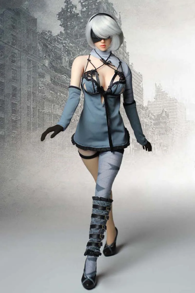 SET017 Косплей 1/6 Nil механический Эра робот Ulha AUTOMATA2B Одежда наборы одежды йоркха № 2 Тип B с головой для 1" бледного тела