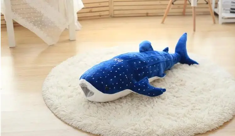 Большая темно-синяя мультяшная Китовая плюшевая игрушка 100 см мягкая