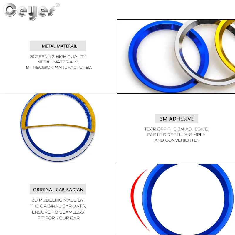 Ceyes Car Styling Auto Engine Start Stop Ignition Ring Circle Sticker Case For Audi A4 A5 A6 A7 B8 BT Interior Decorative Covers |