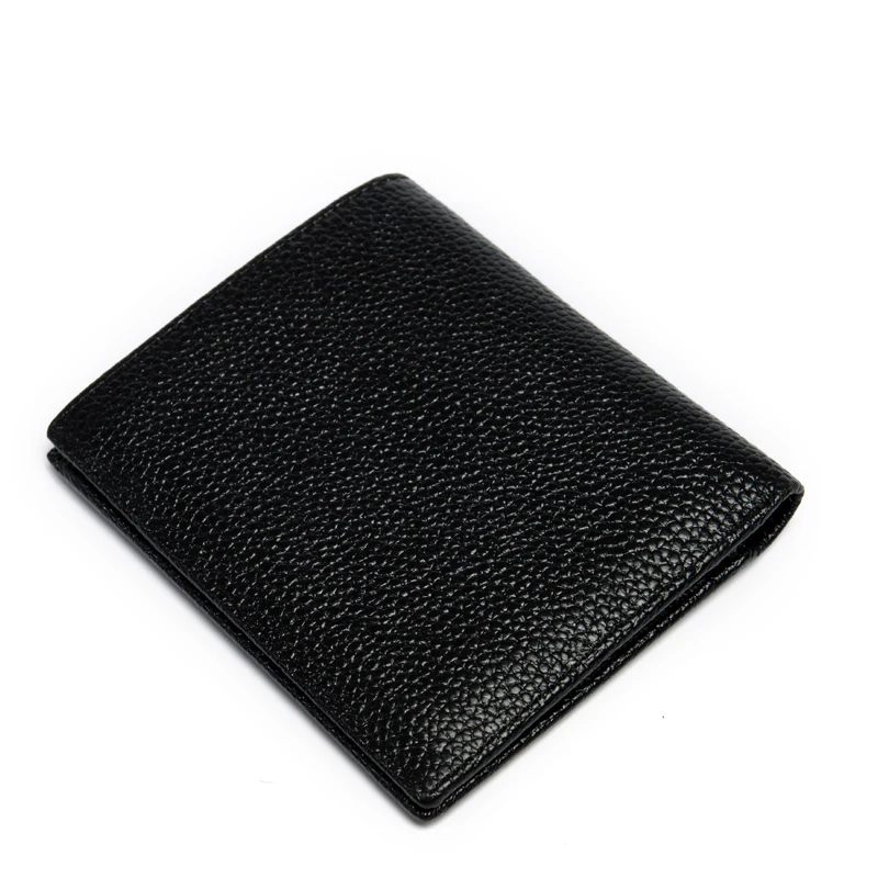 Luxury Men Small Wallet Genuine Leather Black Bi-fold Money Purse for High Quality Men's Coin Bag DANJUE Brand | Багаж и сумки