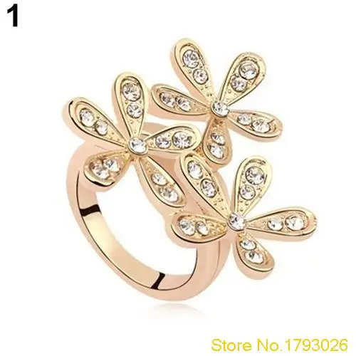 Женские Модные Полный Горный Хрусталь Снежинка Сплава Прекрасный Кольцо для