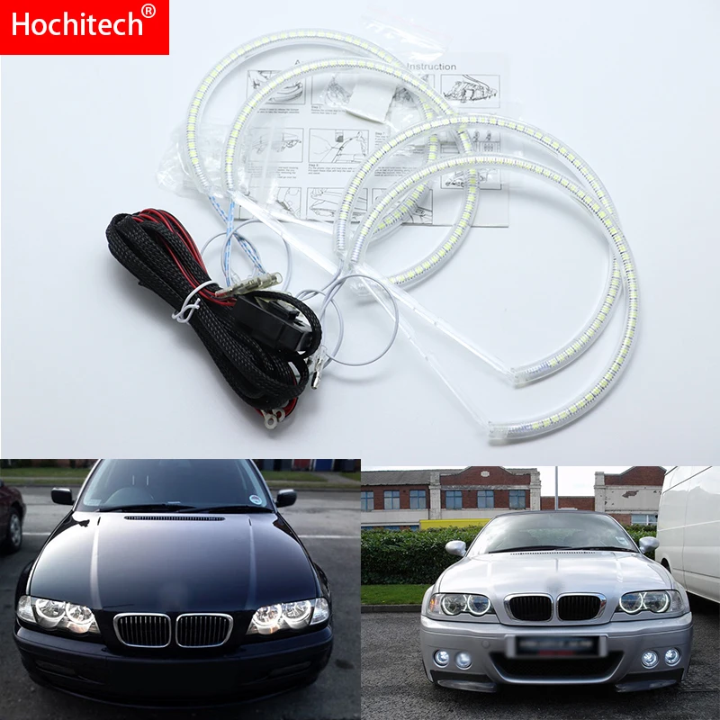 Для BMW E46 coupe 1999-2003 без объектива ультра яркие SMD белые светодиодные глаза ангела лм