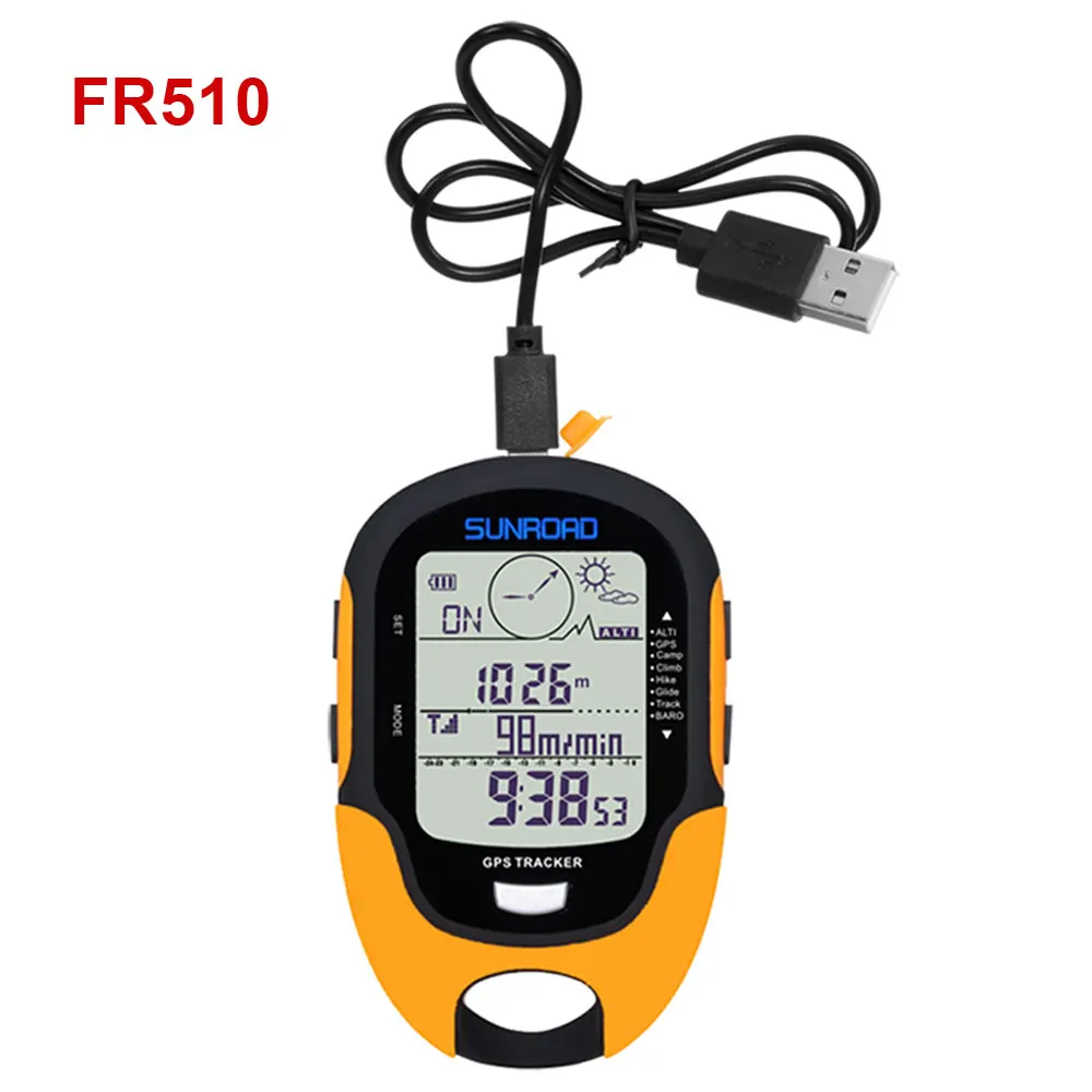 FR510 Многофункциональный lcd цифровой gps альтиметр барометр компас Портативный Открытый Кемпинг Туризм Альпинизм Альтиметр С светодиодный фонарь - Цвет: FR510