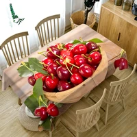 3d tablecloth red cherry yellow mango fruit pattern waterproof dining table cloth home decor polyester rectangular table cover
