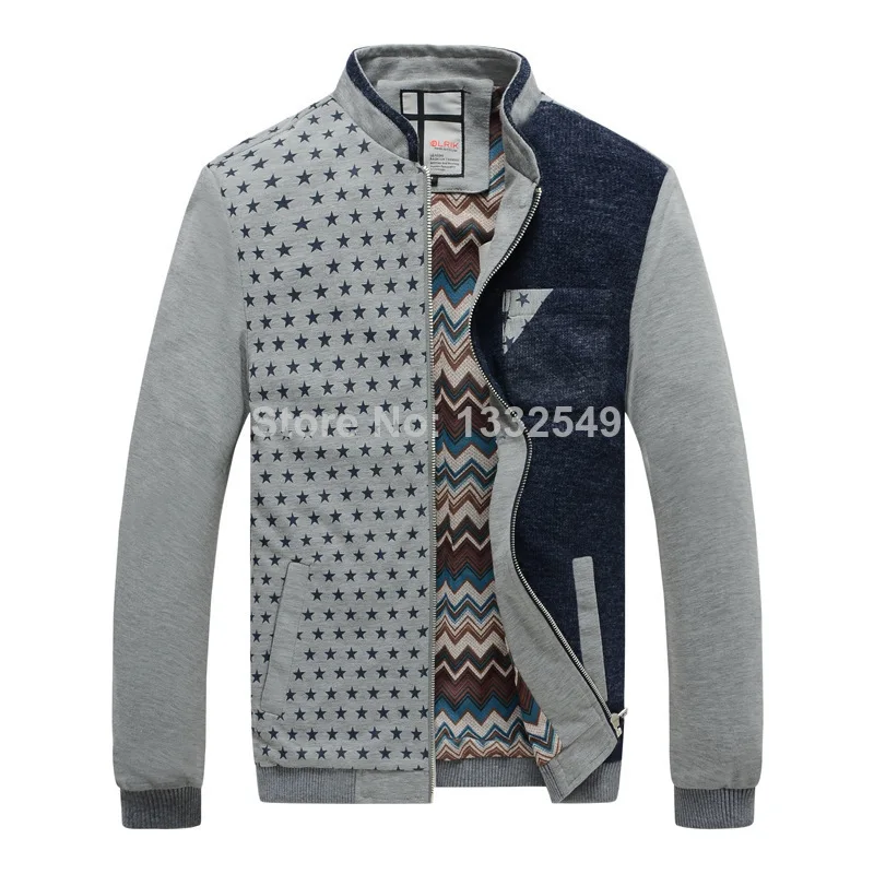2014 autumn and winter fashion men's T-shirt printing men jacket slim Outerwear cotton coat free shopping | Мужская одежда