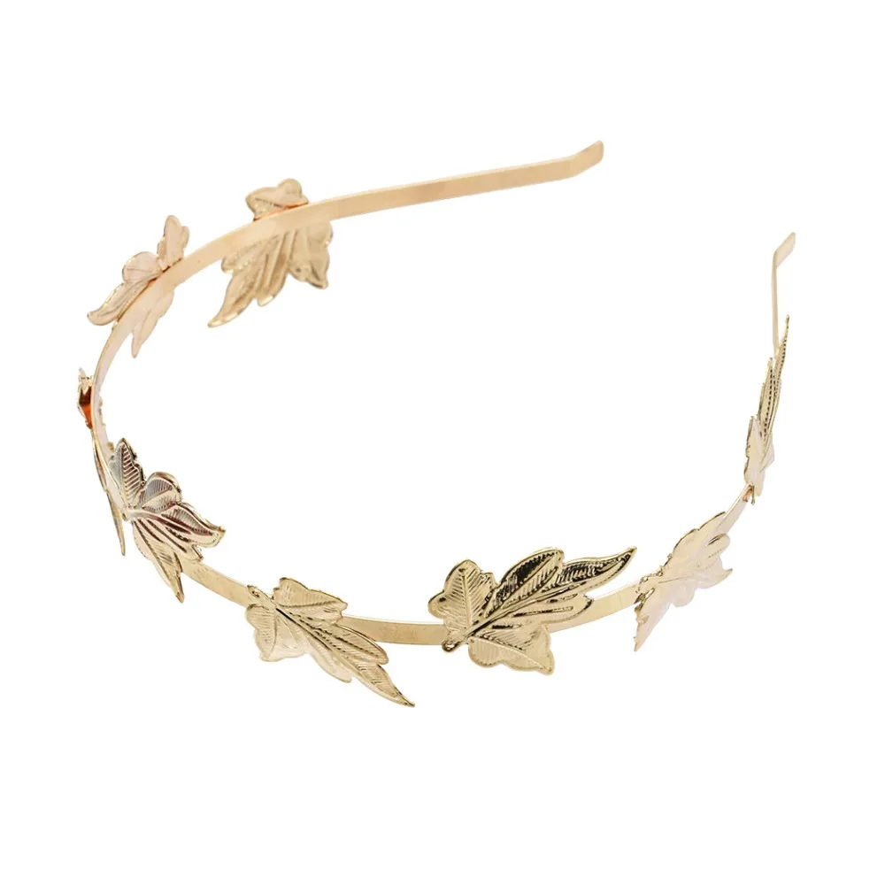 

Gold Metal Leaf Crowns Weddng Hair Accessories Hairbands For Women Girl Forehead Head Piece Hairpins Greek Hair Ornament Jewelry