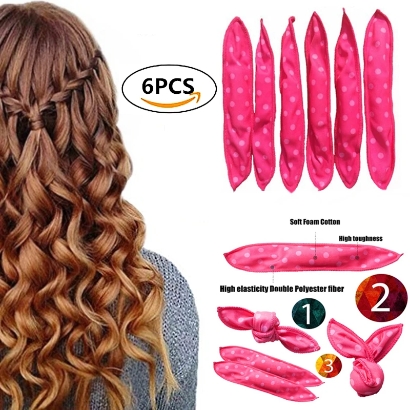 Фабричный выпуск 6 шт./компл. мягкий спонж для волос волшебные бигуди сна ролики