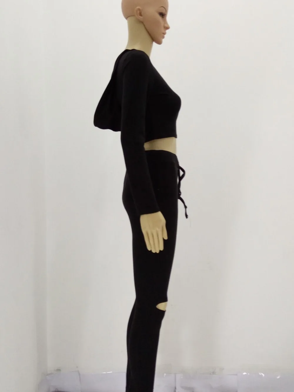 Женский брючный костюм из двух предметов облегающие рваные комбинезоны с