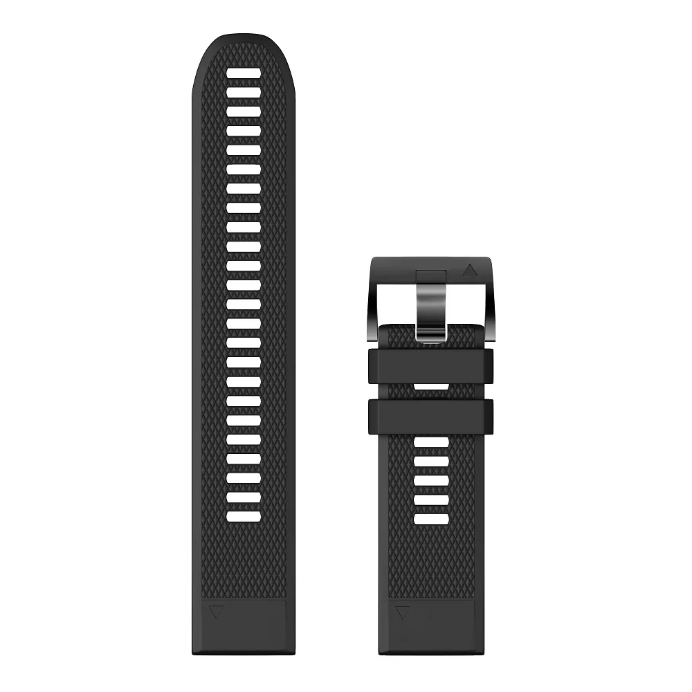 Black 22 мм 26 мм ширина ремешка для Garmin Fenix 5 ремешок силиконовые полосы Размер XXL быстросъемный ремешок для Garmin Fenix 5X3 3HR часы - Цвет ремешка: Black