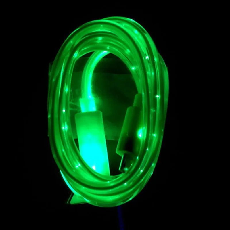 1 м светодиодная светящаяся Зарядка для телефона зарядный кабель передачи данных