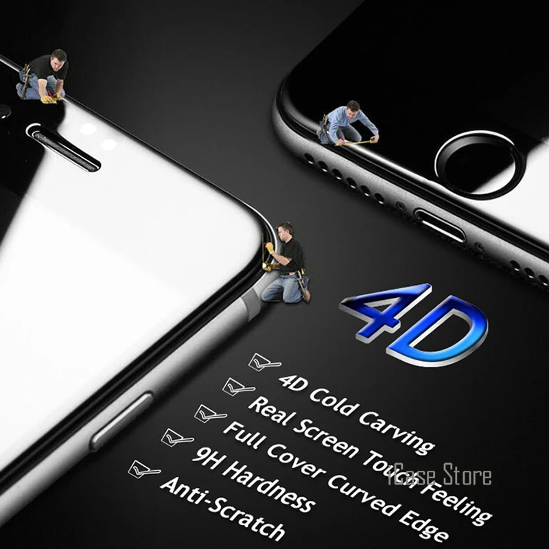 4D изогнутый край Полное покрытие протектор экрана для iPhone 6 7 S Plus Новое Закаленное