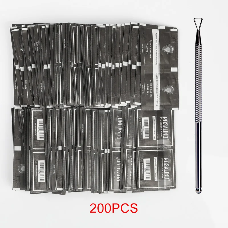 200PCS And Nail Tool ROSALIND Гель-лак для удаления очиститель для хлопка без ворса салфетки для ногтей degreaser для маникюра очиститель УФ-гель для ногтей инструмент для росписи ногтей - Цвет: 200PCS And Nail Tool