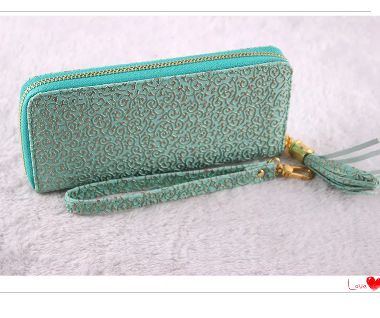 MIWIND женский длинный кошелек с тиснением Длинный кисточкой Женский на молнии