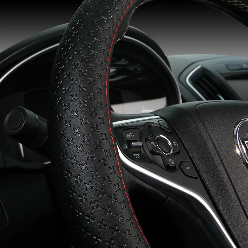 Чехол рулевого колеса автомобиля из натуральной кожи 38 см нескользящий чехол