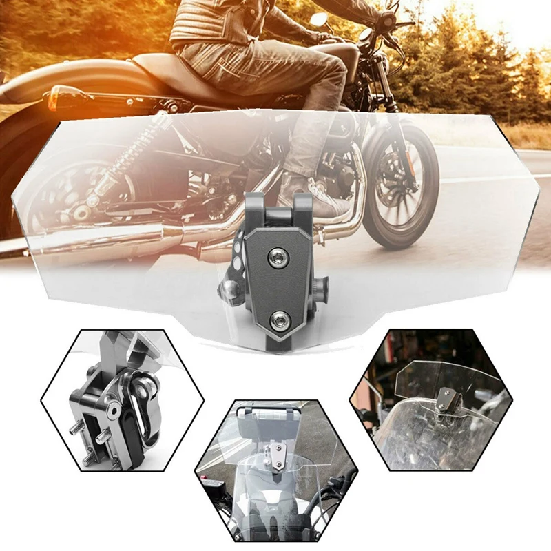 Motorcycle Windshield Extension Spoiler Deflector Adjustable Clip | Автомобили и мотоциклы