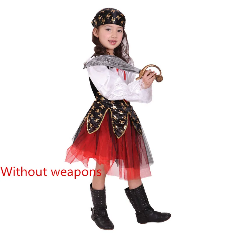 Girl pirate 2 24 часа день рождения Дети Мальчики пиратский костюм для костюмированных игр комплект для детей Рождество год вечерние детские маскарадные платья - Цвет: Girl pirate 2
