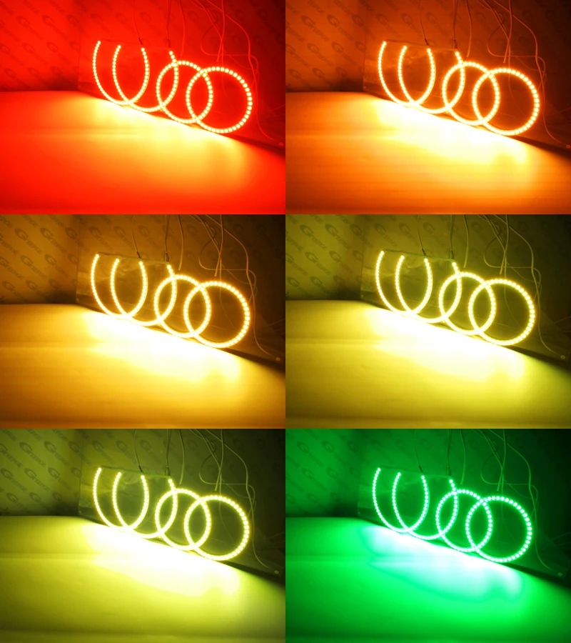 Для Volkswagen VW Scirocco 2008 2009 2010 2011 2012 2013 галогенная фара RF Bluetooth APP мульти-Цвет RGB комплект светодиодов «глаза ангела»