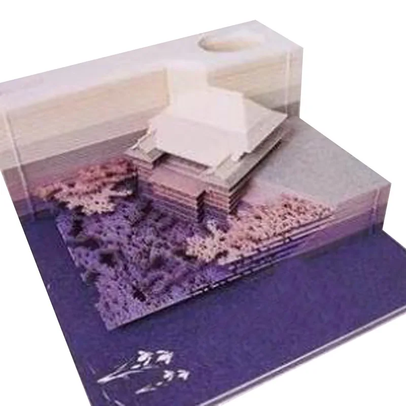 Фиолетовый Креативная модель здания 3D Липкие заметки любовные открытки магнит на холодильник подарок на праздник - Цвет: Фиолетовый