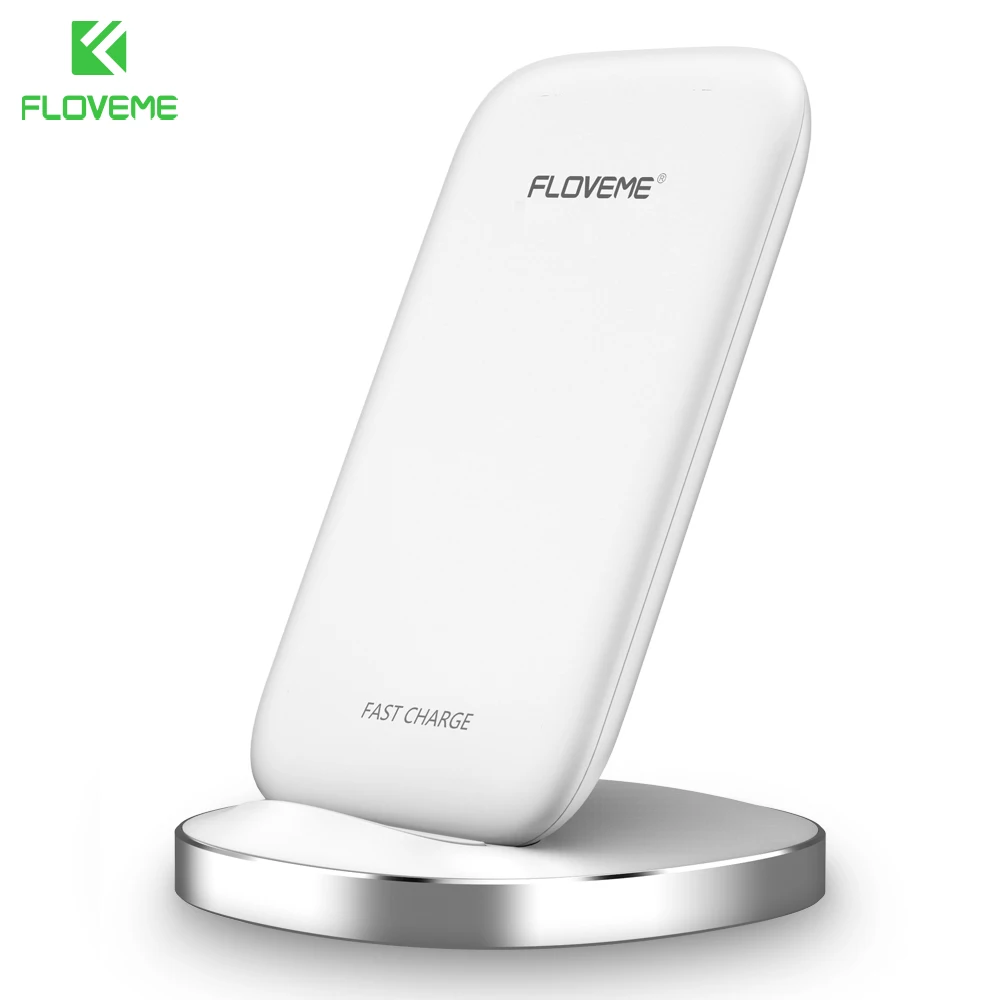 FLOVEME новое 10 Вт Беспроводное зарядное устройство для iPhone XS X XR 8 Plus быстрое Qi Беспроводное зарядное устройство для samsung Galaxy S10 Plus S10e S9 S8 док-станция - Тип штекера: White Model 1