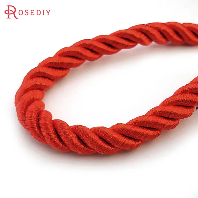 (31768)5 meters 8MM Satin Polyester Cords Three strands of Rope Silk thread Diy Jewelry Findings Accessories wholesale | Украшения и