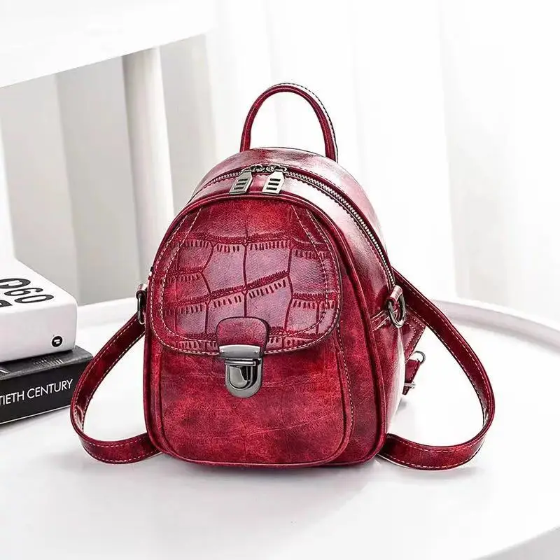2019 School Bags Backpacks For Teen Backpack Female Mini Super Fire rocodile texture Shoulder Diagonal Portable Small Squ | Багаж и сумки