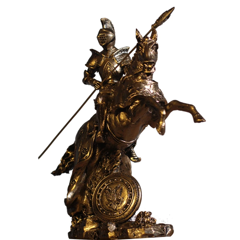 

Ancient Roman Knights Sculpture Middle Ages European Resin Character Armor Warrior Statue Home Desktop Decoration Figurine Art