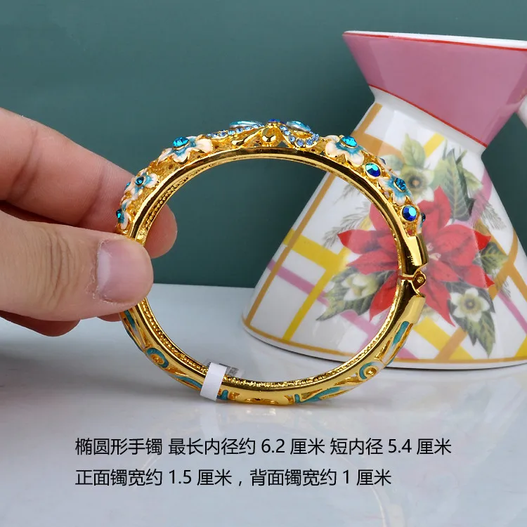 Перегородчатый браслет с этническим ветром и эмалью 18KGP ювелирные изделия 1 шт.