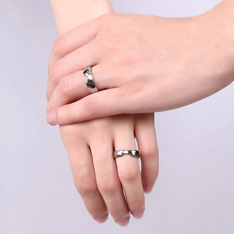 Vnox половина сердца Свадебные Кольца для Для женщин мужчин Альянс простой Юбилей