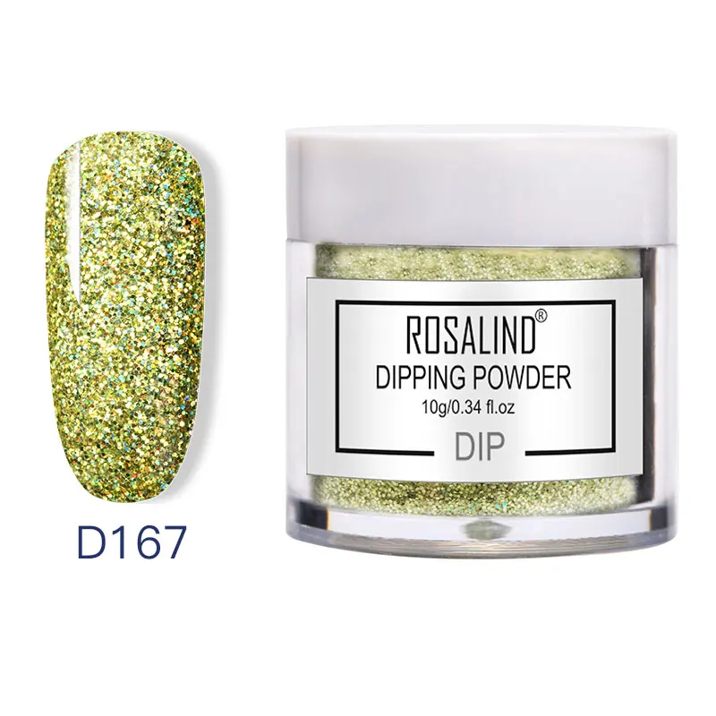 D167 ROSALIND Dip порошок лак для ногтей градиент Сияющий хром пигмент с голографическим эффектом блеск для ногтей хлопья блестки погружение порошок Набор - Цвет: D167