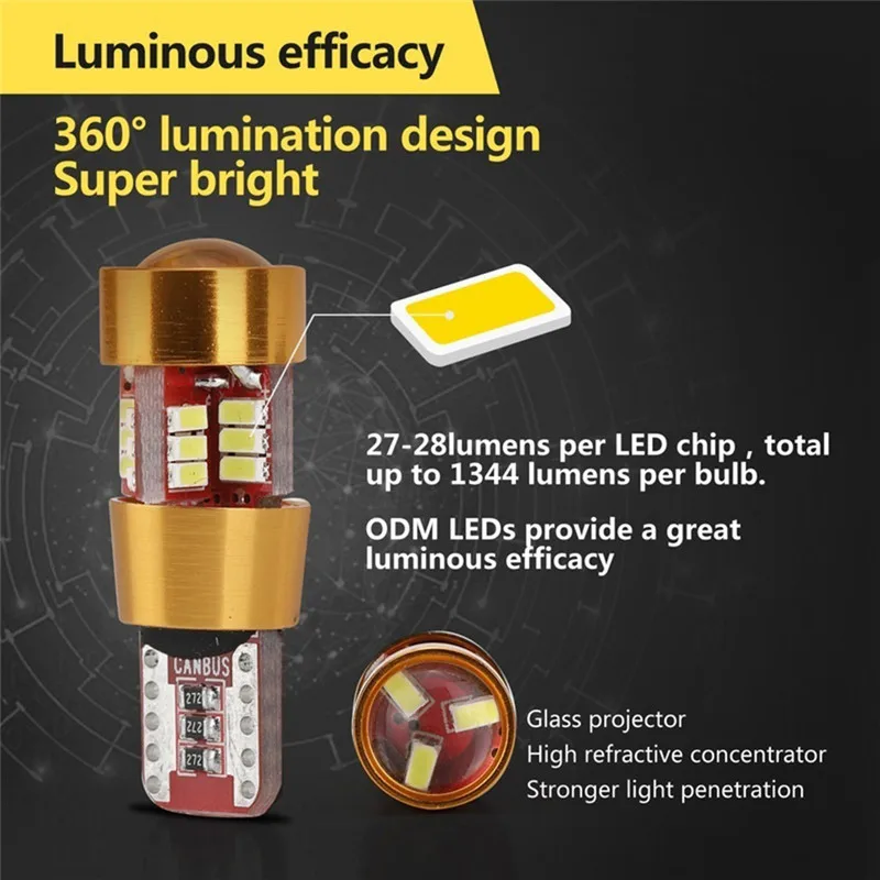 Новый стиль 2 шт высокое качество супер яркий T10 3014 27SMD светильник CANBUS 501 194 W5W