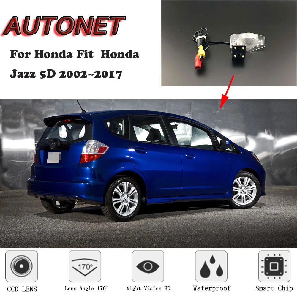 Камера заднего вида AUTONET HD с ночным видением камера для Honda Fit Jazz 5D 2002 ~ 2017