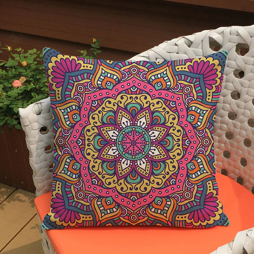 Фиолетовая искусственная наволочка для подушки индийский Тайланд Buddism домашняя