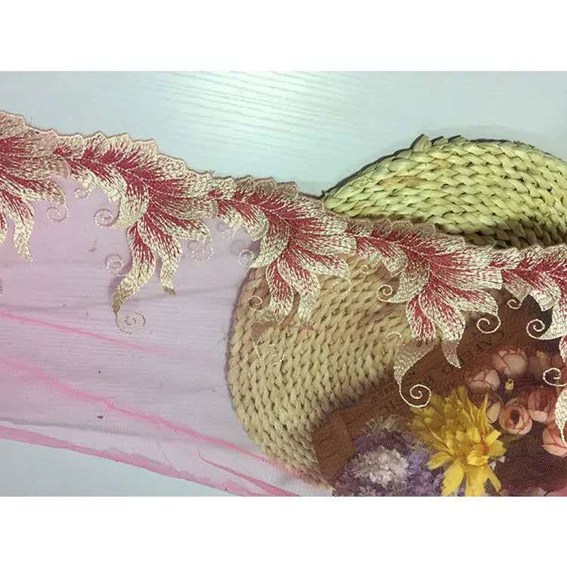 2yard red mesh lace cloth repair sewing scissors handmade diy 22CM openwork skirt doll decoration materials clothing accessories | Дом и сад