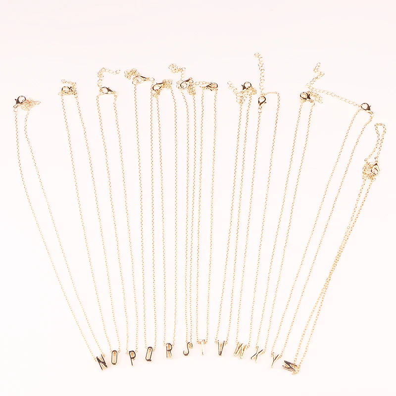 Модное маленькое изящное инициальное металлическое колье с буквами ожерелье для