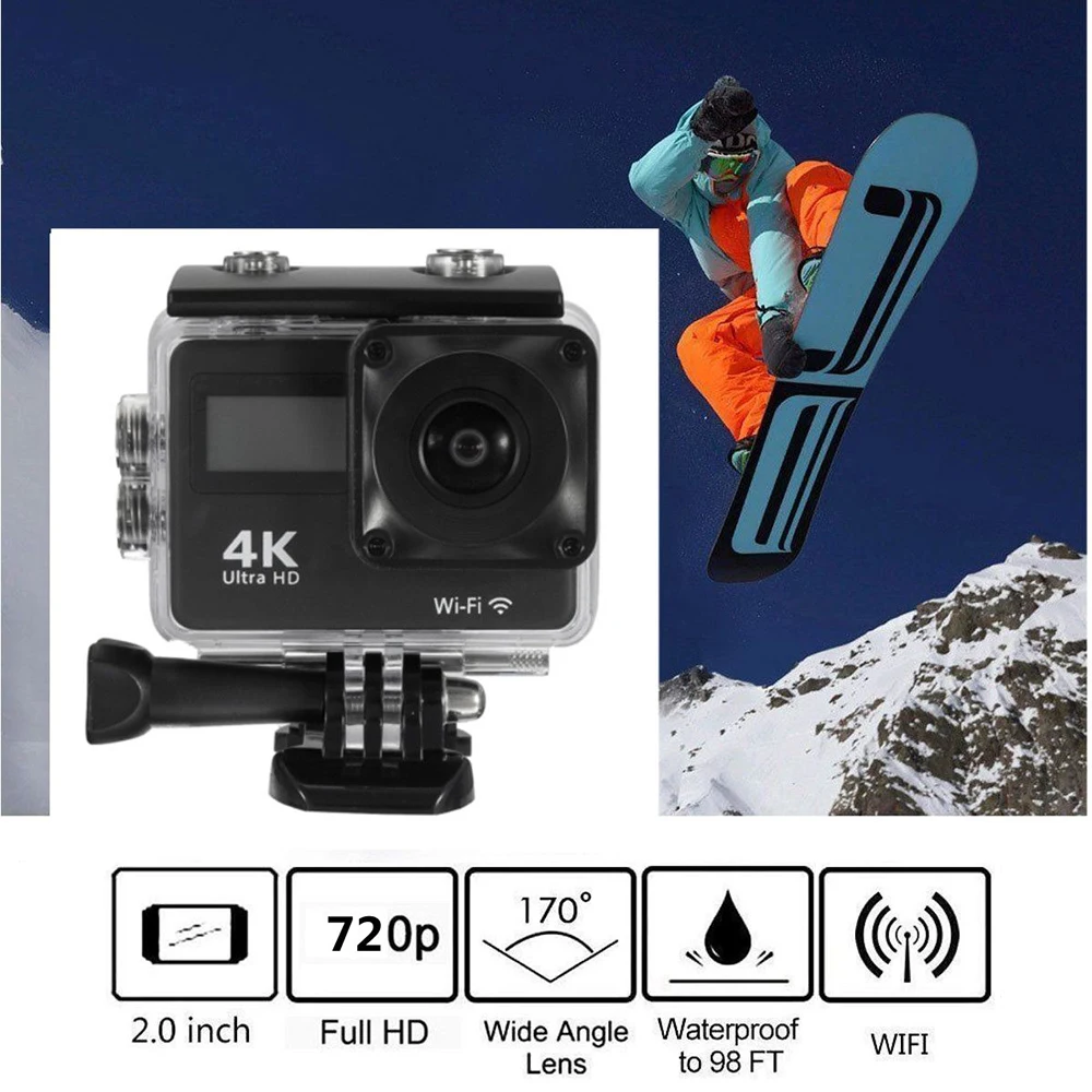 4K сенсорный экран экшн камера WiFi двойной Ультра HD 30 м Водонепроницаемая DV