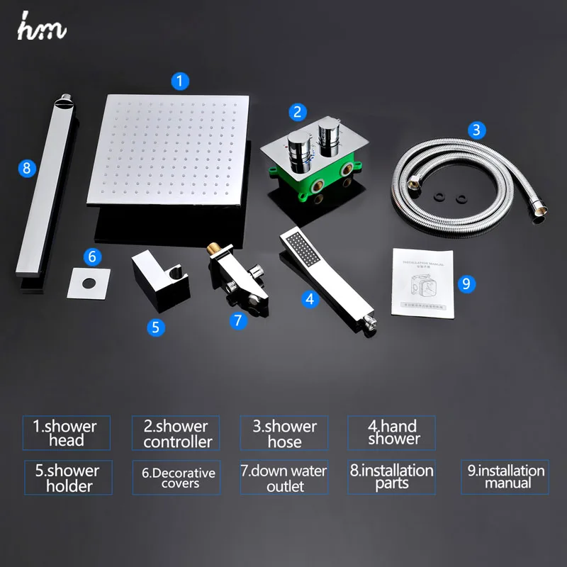 hm 2 '' Массаж тела для душа Распылители Ванна SPA теланомия воды хромированный