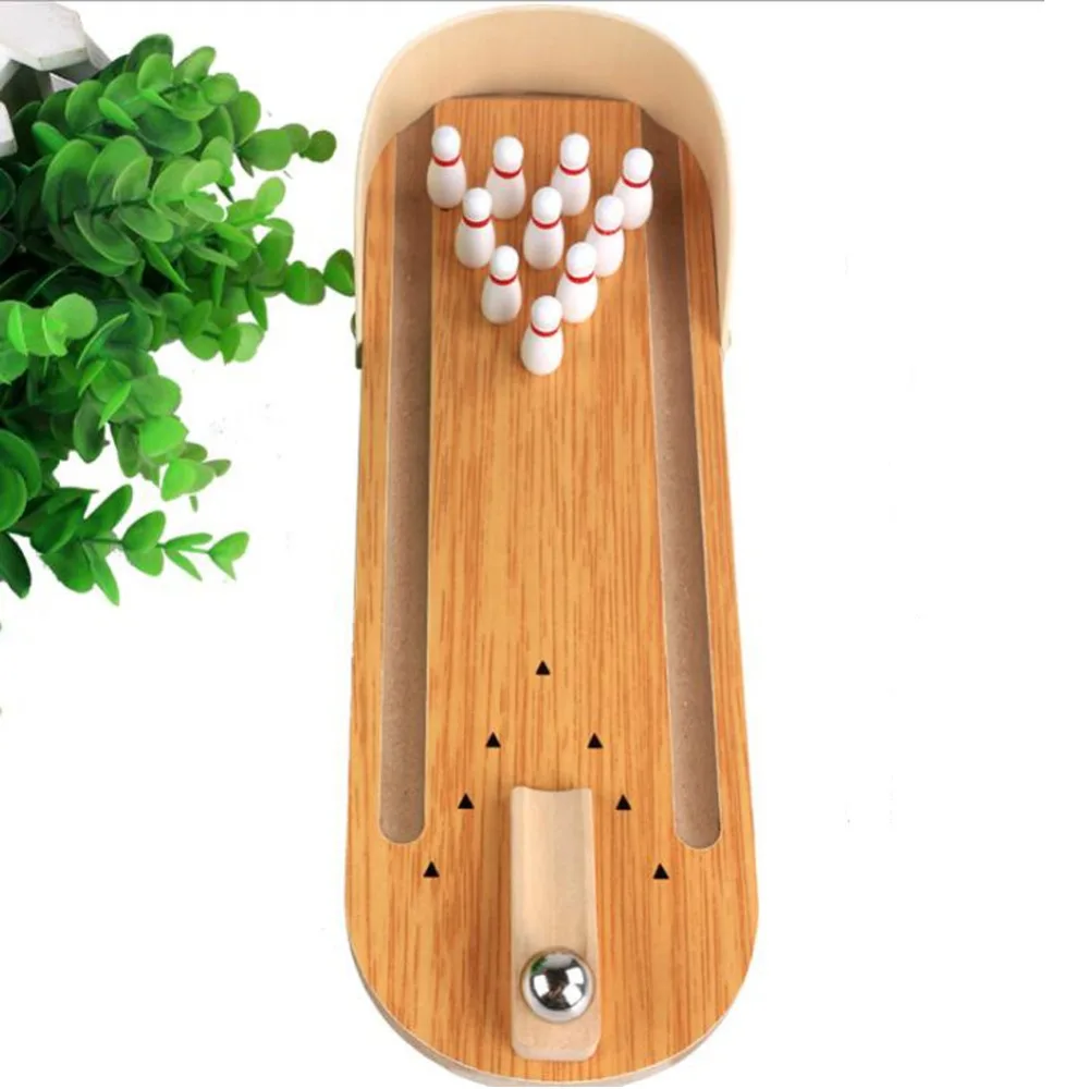 

YunNasi Mini Wooden Bowling Toys For Boys Interactive Table Game Parent-child Desktop Toys Kids Gifts Educational Toys Sports