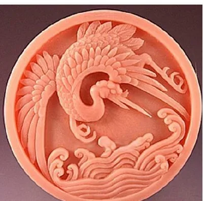 

Manual soap mould / silica gel soap making Round Mold Crane 3D Bird Pattern Silicone Soap Molds