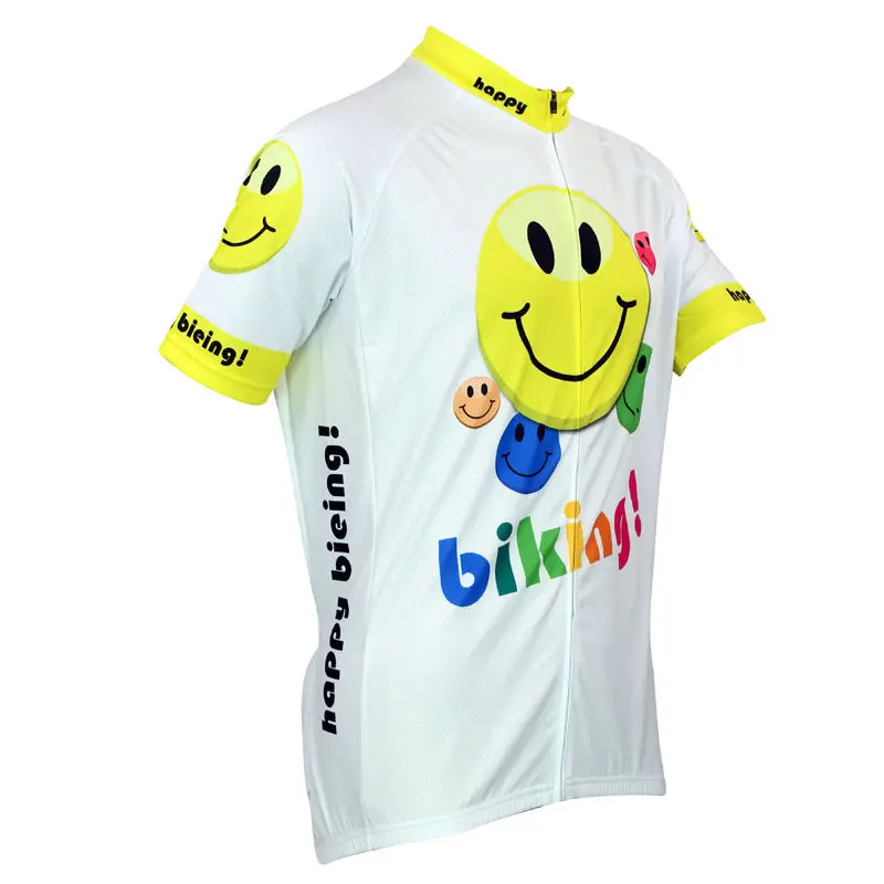 Alien спортивная одежда Happy Biking Smiley узор для мужчин короткий рукав велосипед Джерси