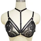 Сексуальное кружевное нижнее белье для бондажа жгут Для женщин страховочная система; Готическая обувь в стиле панк; Рейв кружевной клетка с бюстгальтером Свадебная нога подвязки