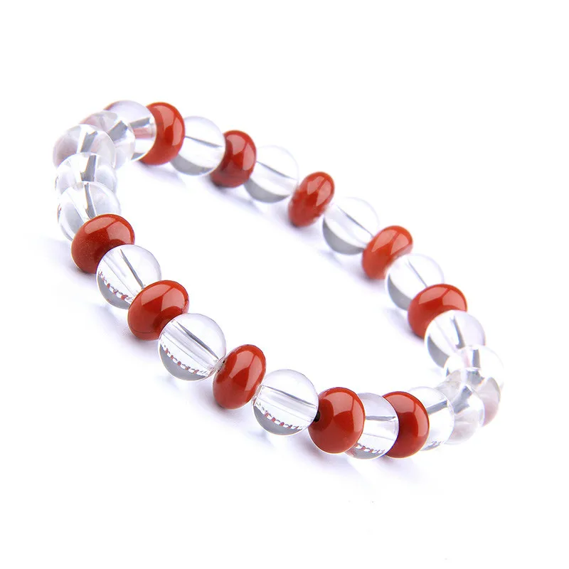 Natural Stone Onyx Crystal Strand Bracelet Men Fashion Abacus Beads Bracelets for Women Elastic Friendship Couple | Украшения и