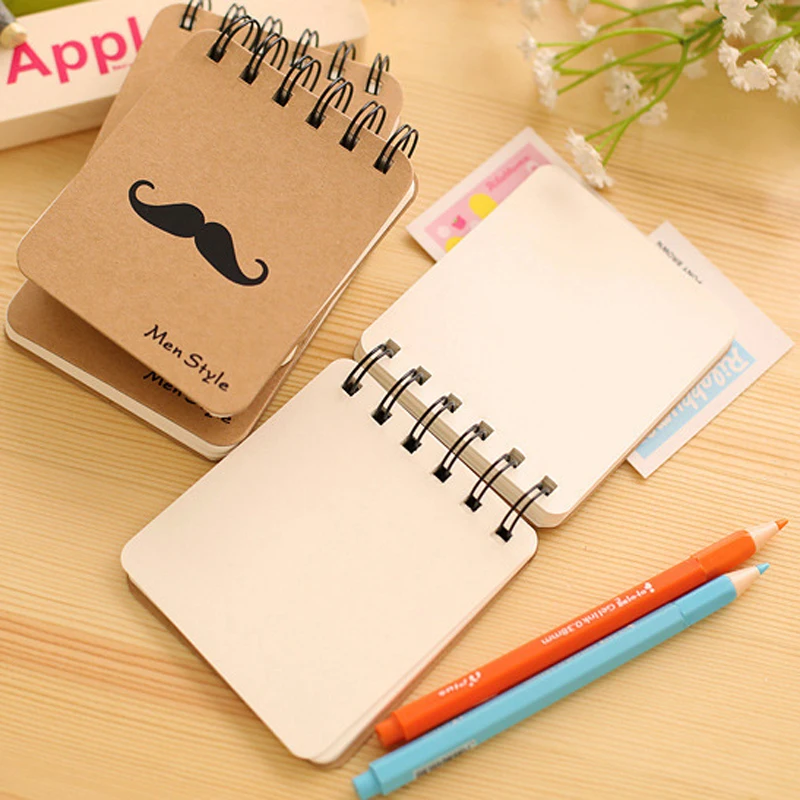 Блокнот школьные канцелярские принадлежности офисные милые черные усы и очки