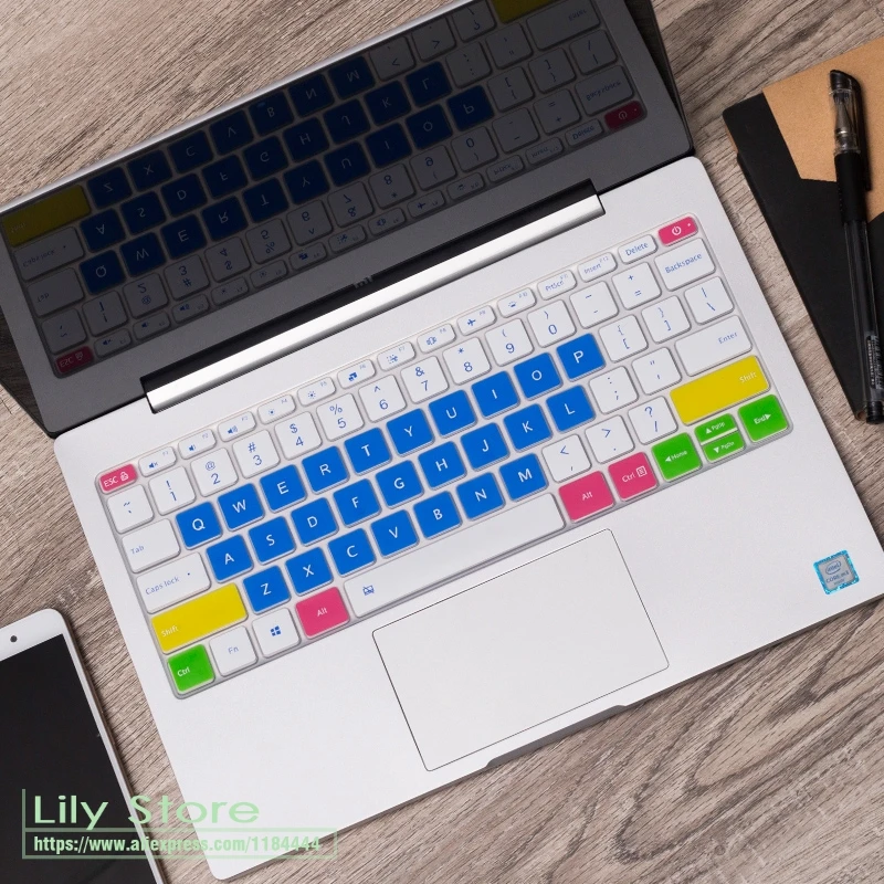 candyblue Для Xiaomi Mi notebook Air 13,3 Цветной силиконовый чехол с клавиатурой защитная пленка 13 дюймов - Цвет: candyblue