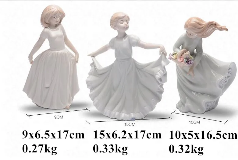 Handmade Ceramic Small Decoration Porcelain Girl Figurines Creative Home Ornaments New House Gift | Дом и сад