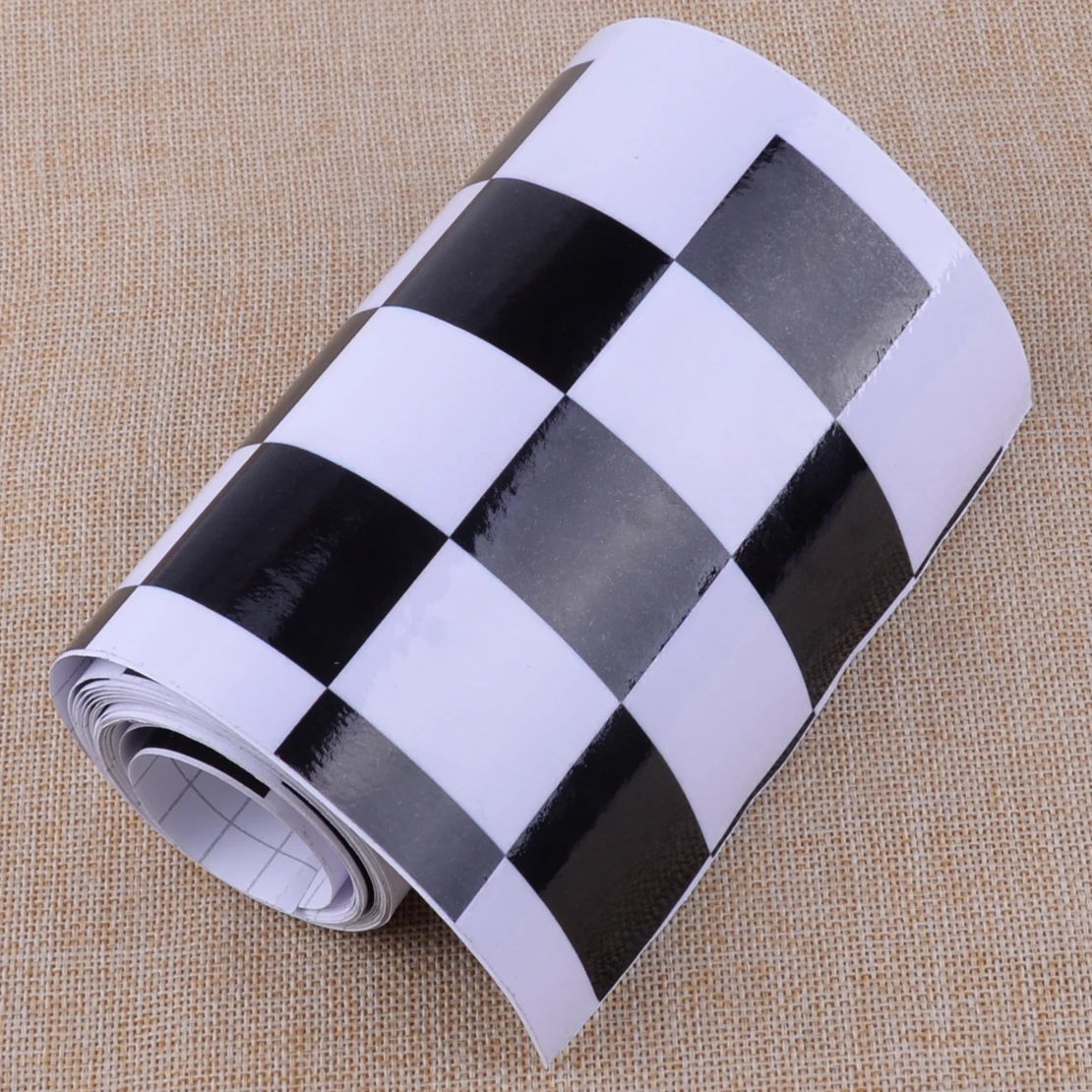 CITALL Motorcycle Car Bicycle Stickers Vinyl Black&ampWhite Universal Checkered Flag Decal Tape Racing | Автомобили и мотоциклы