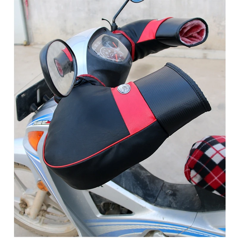 Для мужчин новый ПУ кожаный мотоцикл руль муфты снегоход Водонепроницаемый зима