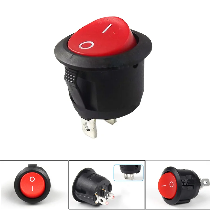 10 шт. 2 контактный оснастку круглый Rocker с фиксацией ON/OFF автомобиля/лодка