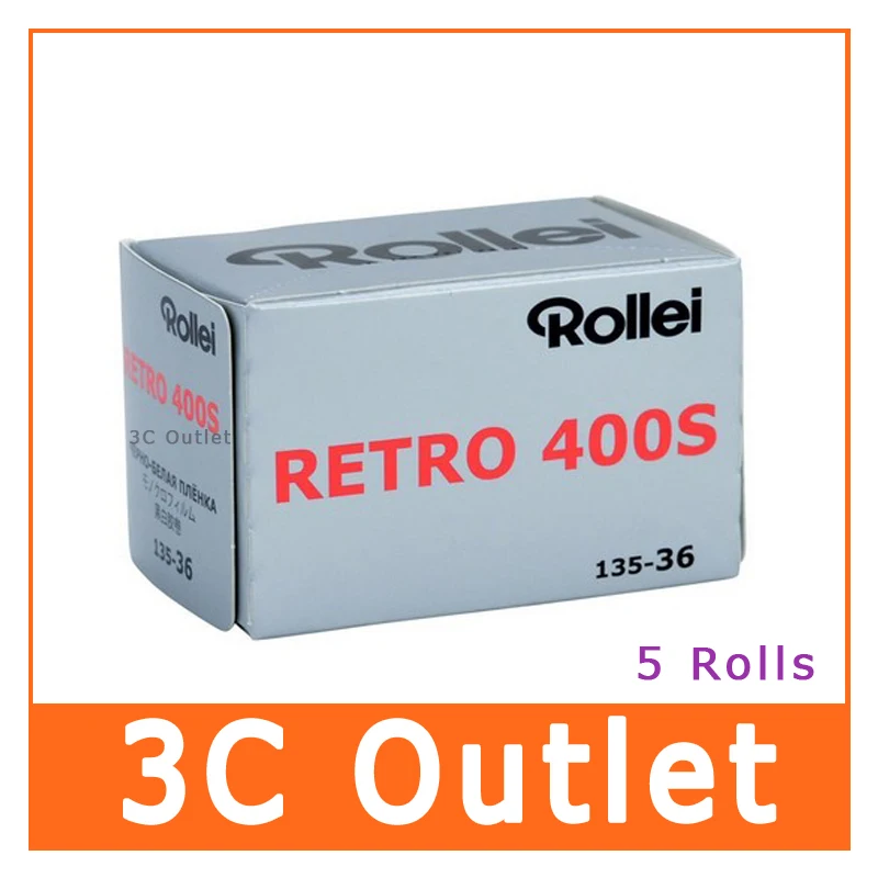 Rollei ретро черные и белые 400 s ISO 35 мм 36 экспозиции 5 рулонов|Фотоплёнка| |
